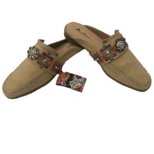Montana West cream mule with rhinestones